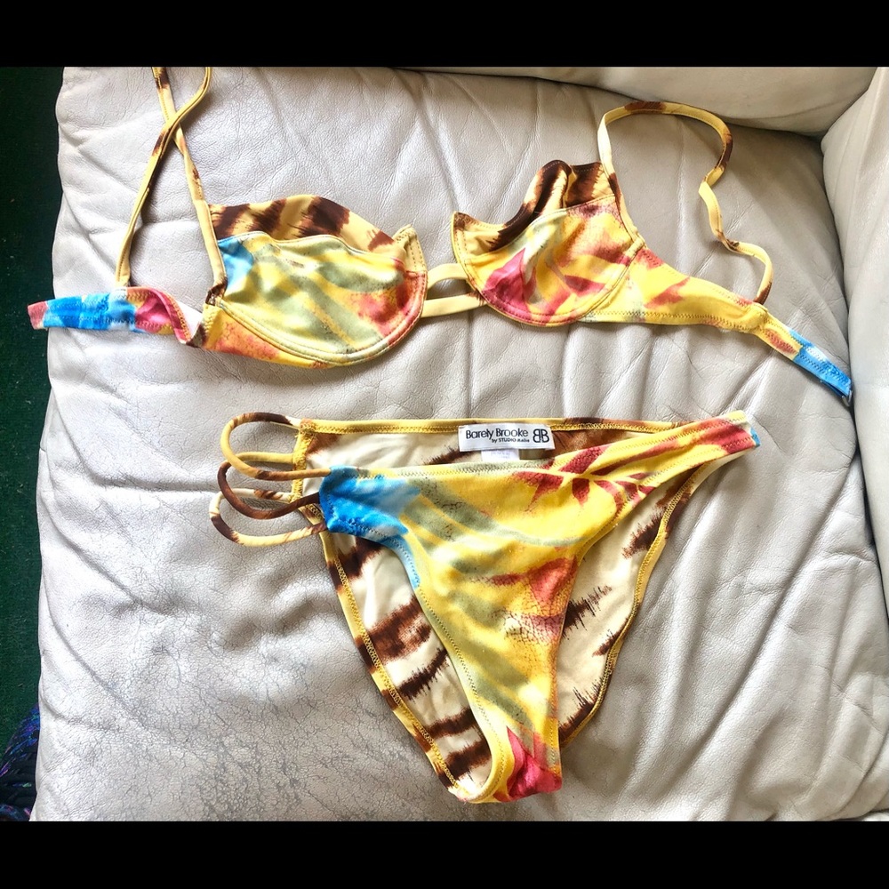 Cool part animal print bikini yellows browns